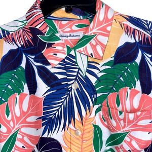 Tommy Bahama Mens Medium Garden Grove Tropical Short Sleeve Silk Camp Shirt NWT